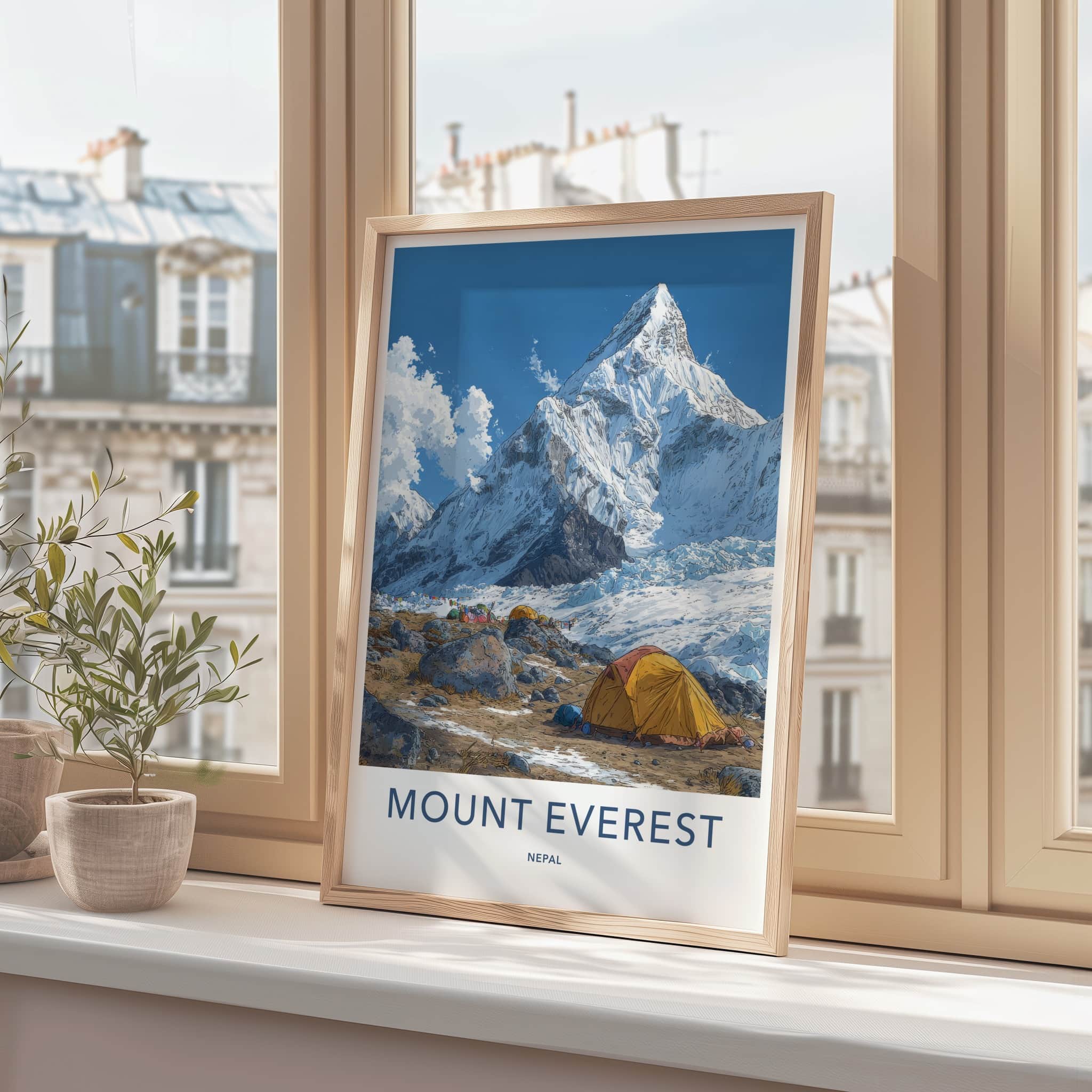 Mount Everest Poster Nepal Travel Art Snowy Mountain Peak Home Decor