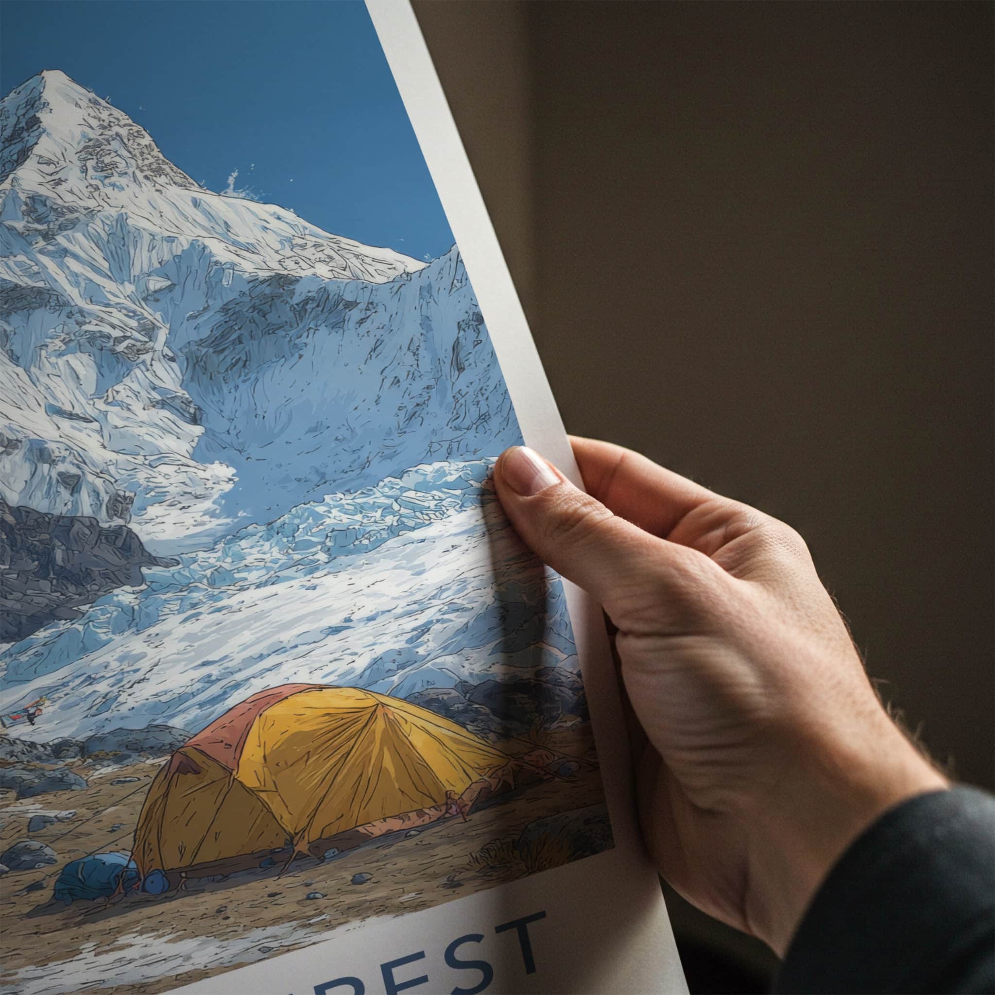 Mount Everest Poster Nepal Travel Art Snowy Mountain Peak Home Decor