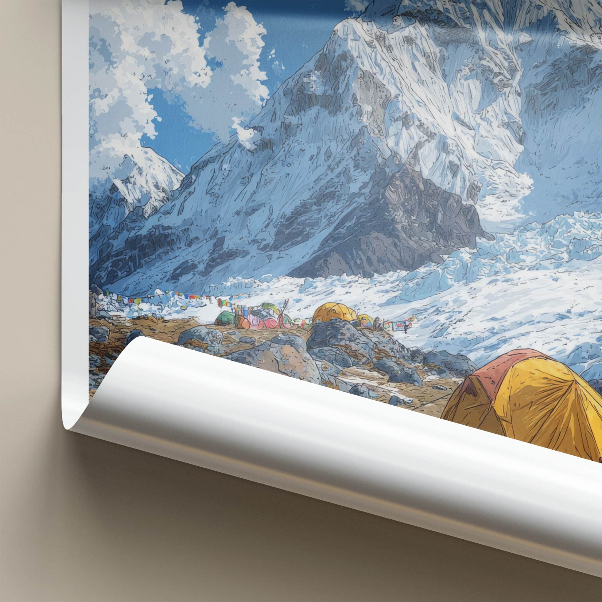 Mount Everest Poster Nepal Travel Art Snowy Mountain Peak Home Decor