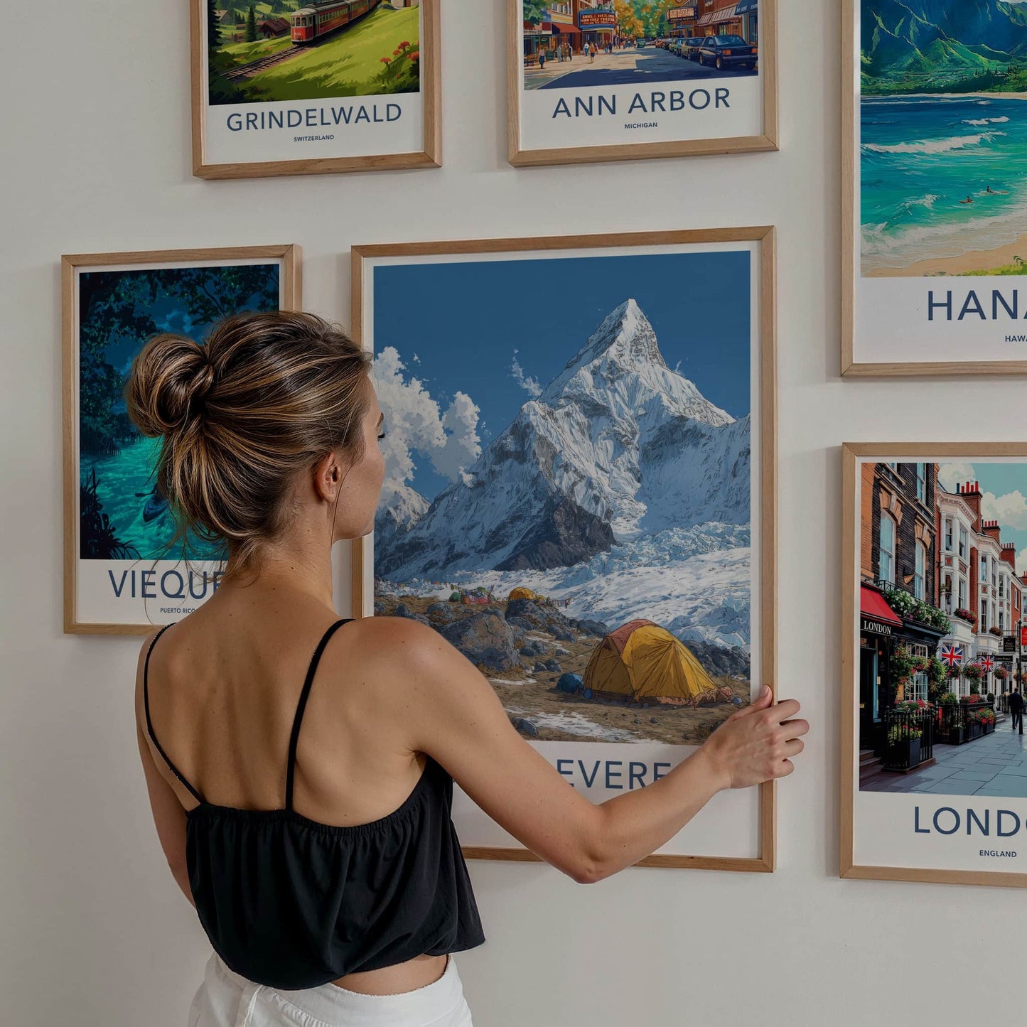 Mount Everest Poster Nepal Travel Art Snowy Mountain Peak Home Decor