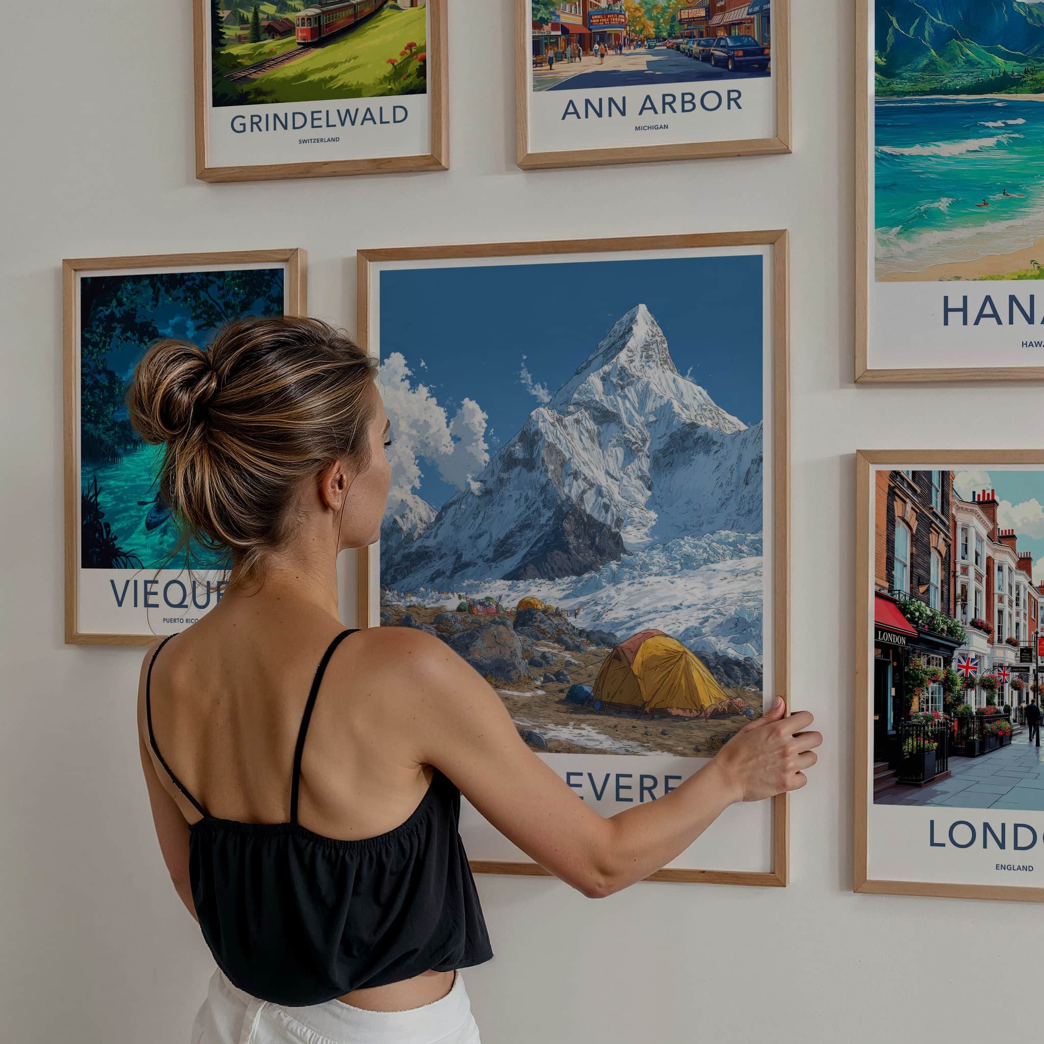 Mount Everest Poster Nepal Travel Art Snowy Mountain Peak Home Decor