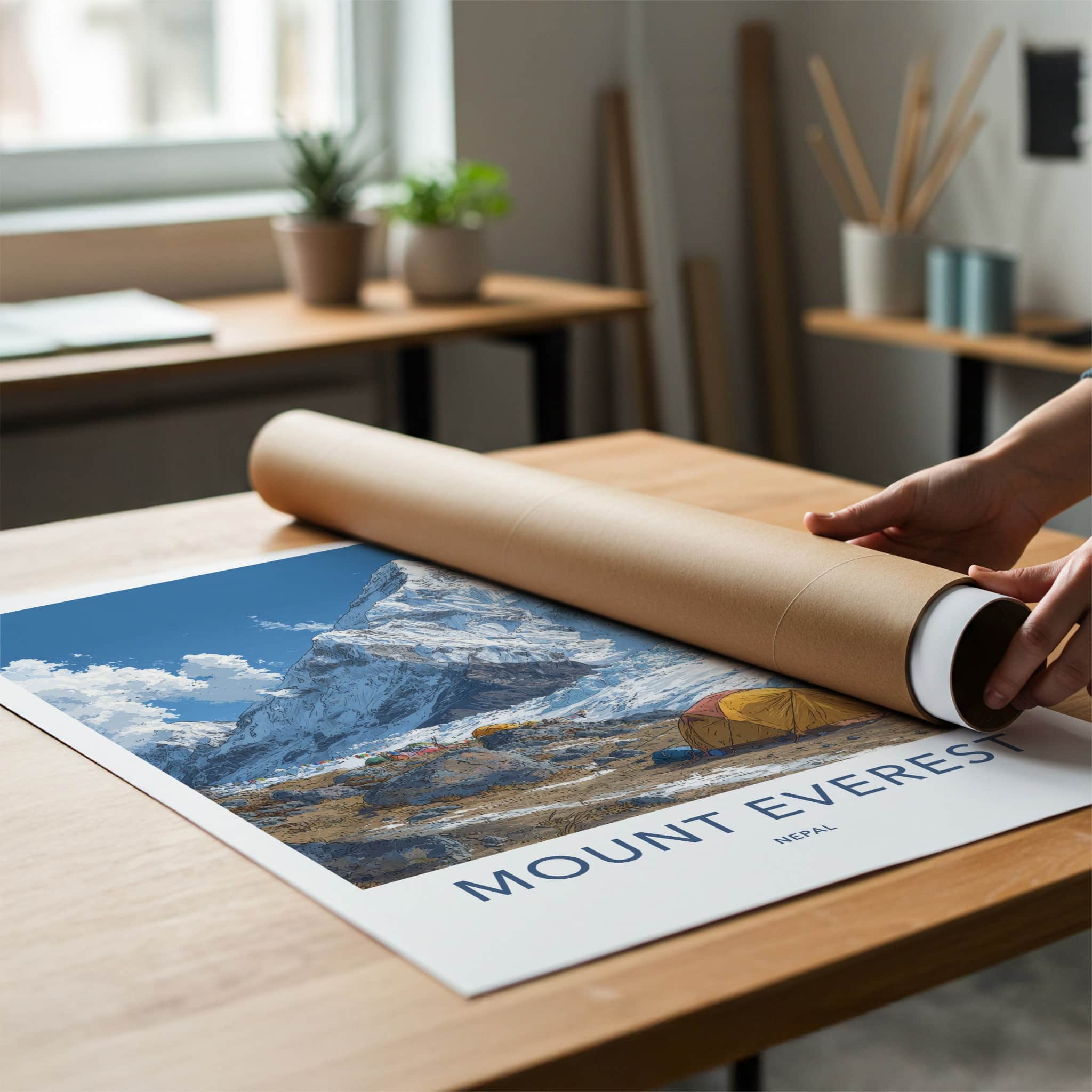 Mount Everest Poster Nepal Travel Art Snowy Mountain Peak Home Decor