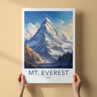 Mount Everest Poster - Nepal Travel Art - Towering Snowy Peaks Home Decor