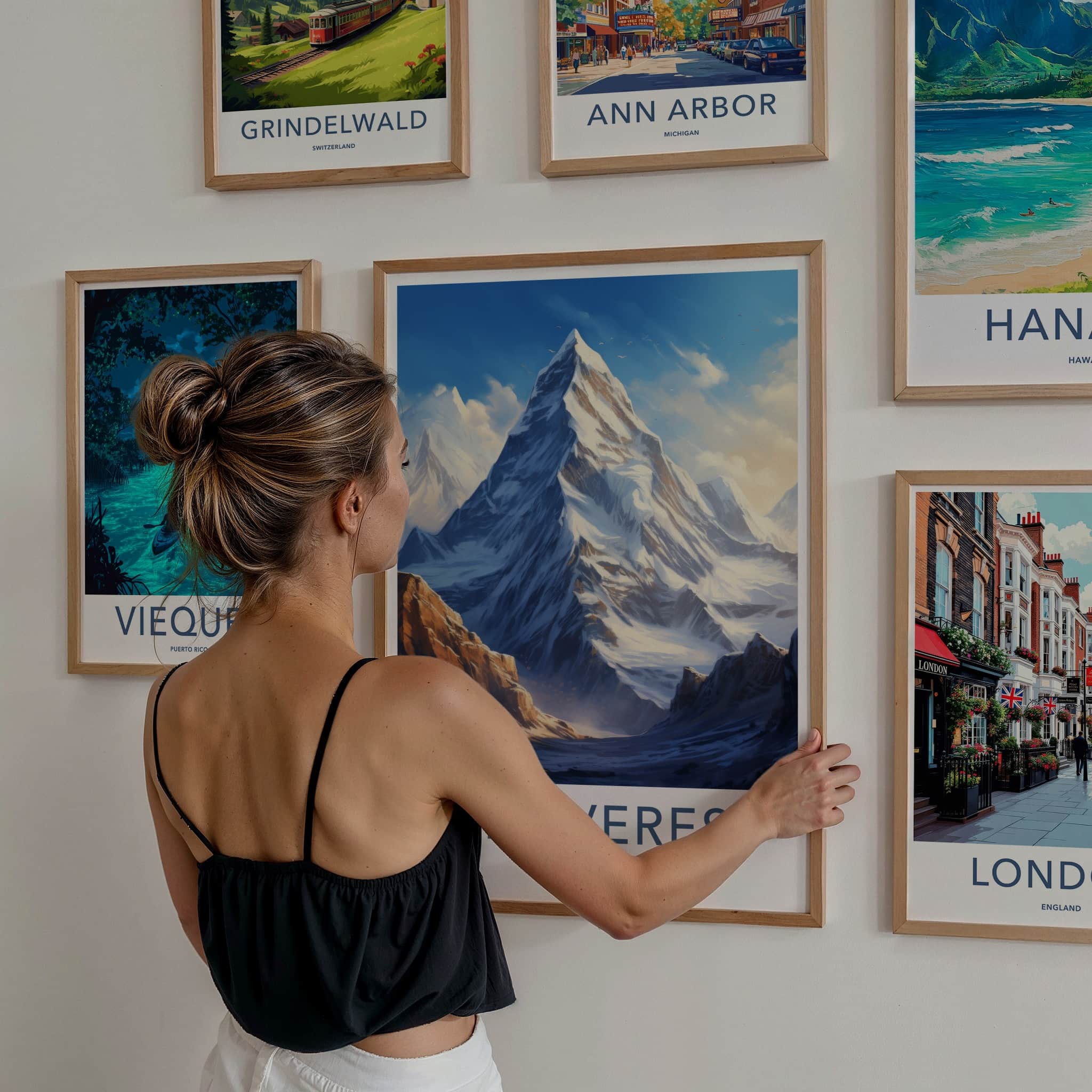 Mount Everest Poster - Nepal Travel Art - Towering Snowy Peaks Home Decor
