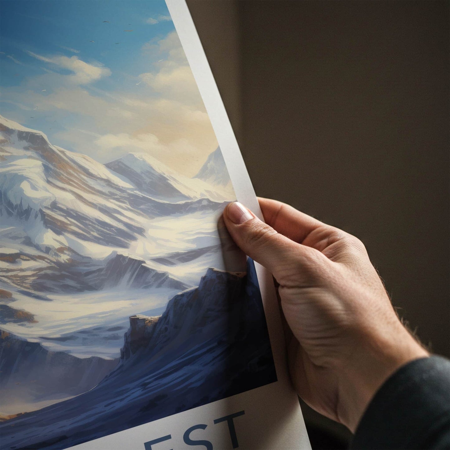 Mount Everest Poster - Nepal Travel Art - Towering Snowy Peaks Home Decor