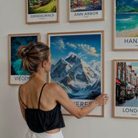 Mount Everest Poster - Nepal Travel Art - Towering Snowy Peaks Wall Decor