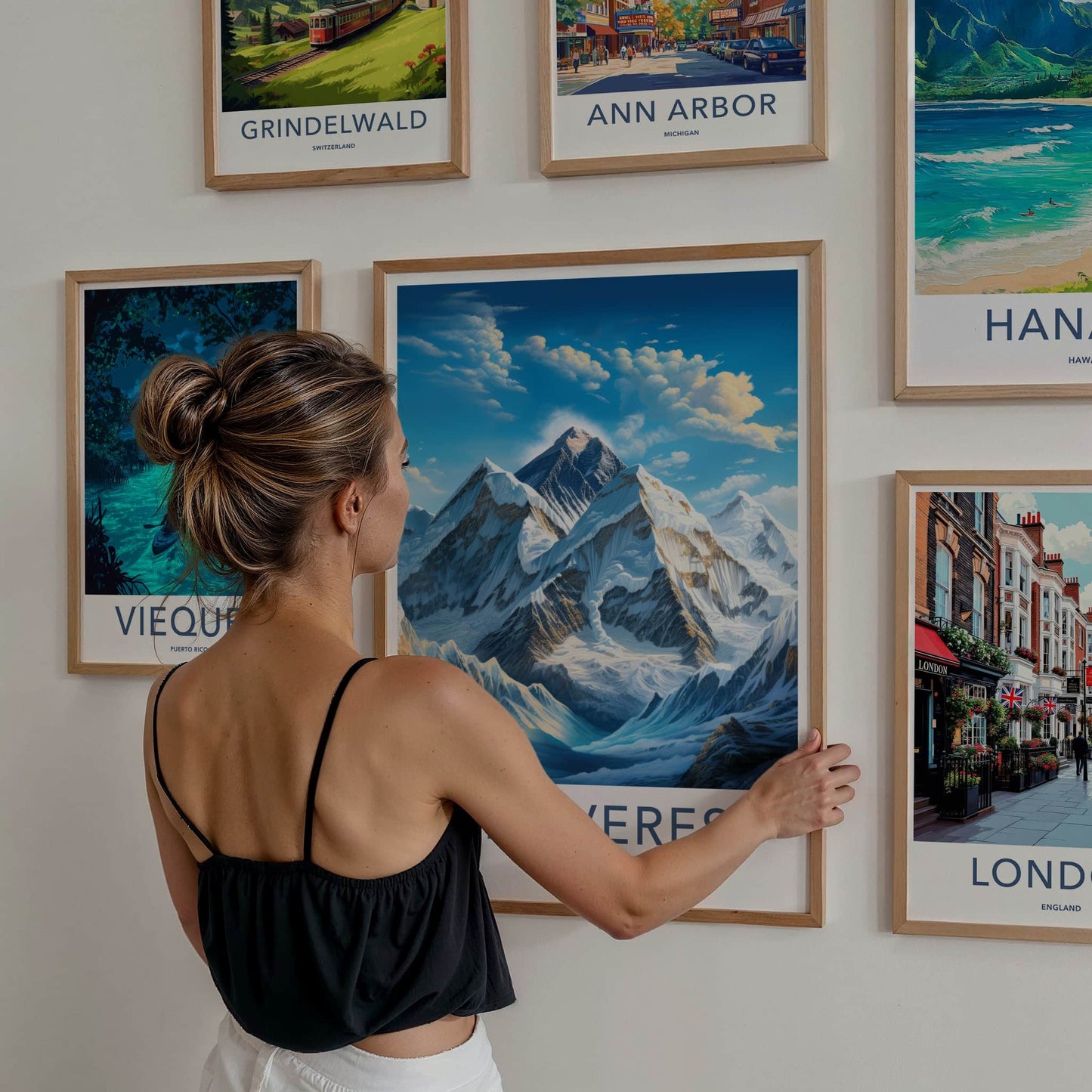 Mount Everest Poster - Nepal Travel Art - Towering Snowy Peaks Wall Decor