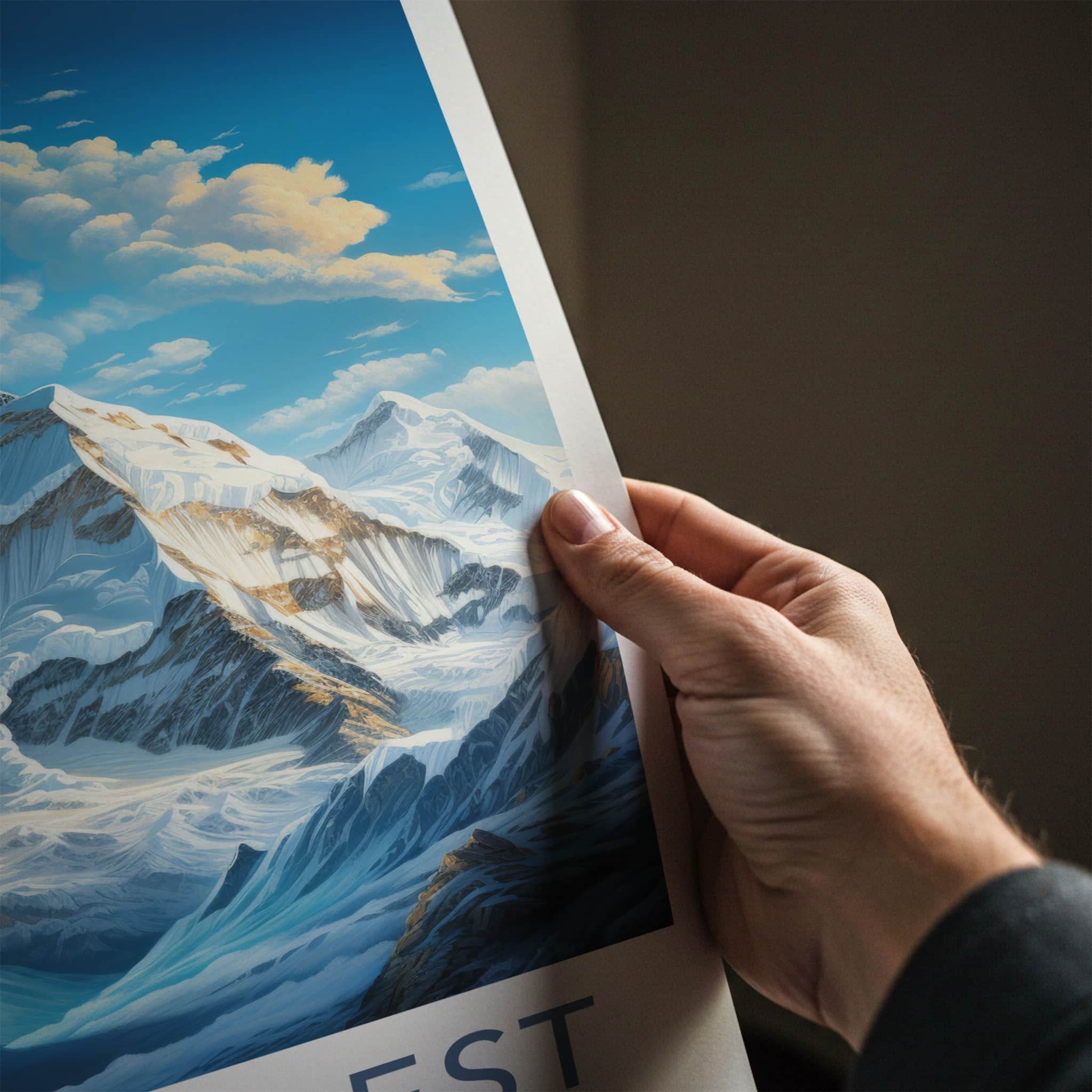 Mount Everest Poster - Nepal Travel Art - Towering Snowy Peaks Wall Decor