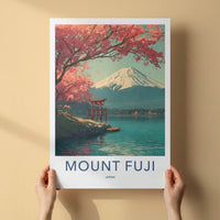 Mount Fuji Poster - Japan Travel Art - Cherry Blossom Torii Gallery Art