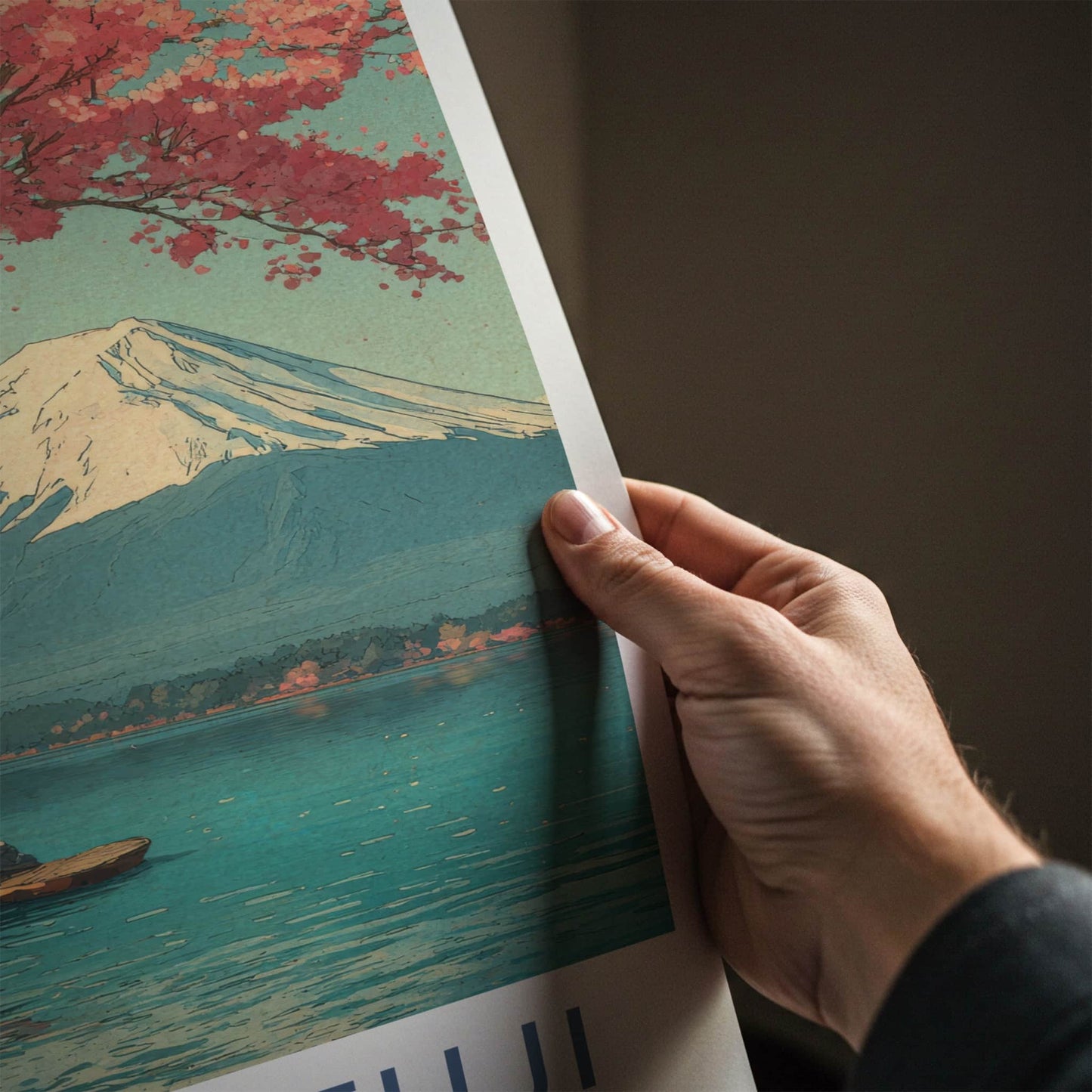 Mount Fuji Poster - Japan Travel Art - Cherry Blossom Torii Gallery Art
