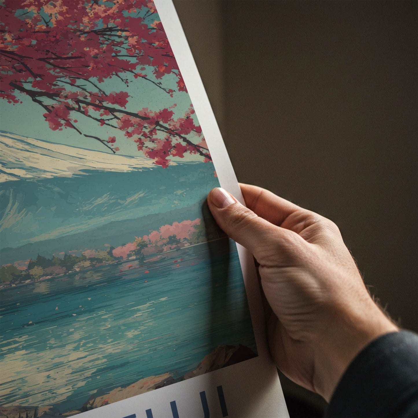 Mount Fuji Poster - Japan Travel Art - Cherry Blossom Torii Home Decor
