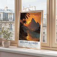 Mount Gower Lord Howe Island Poster - Australia Wall Art - Sunset Peak River Gift