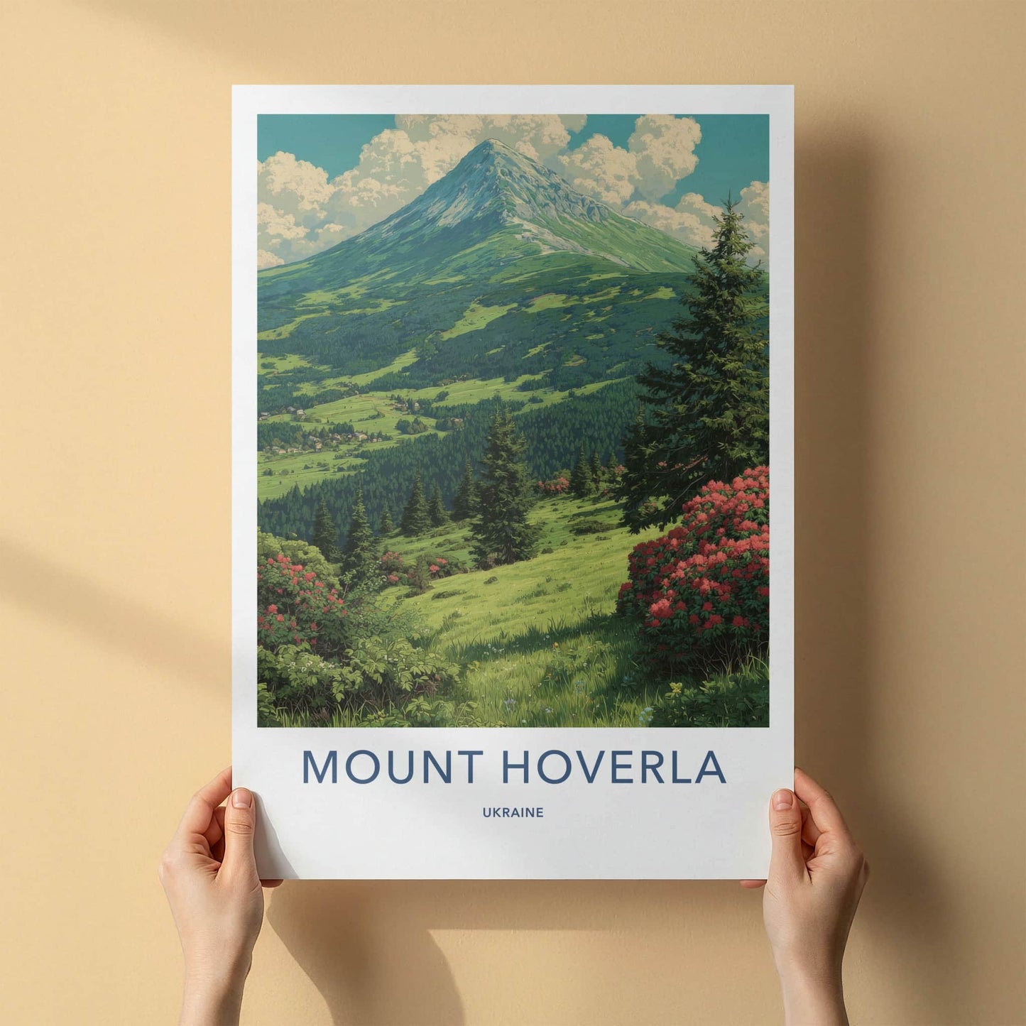 Mount Hoverla Poster - Ukraine Travel Art - Lush Green Valley Home Decor