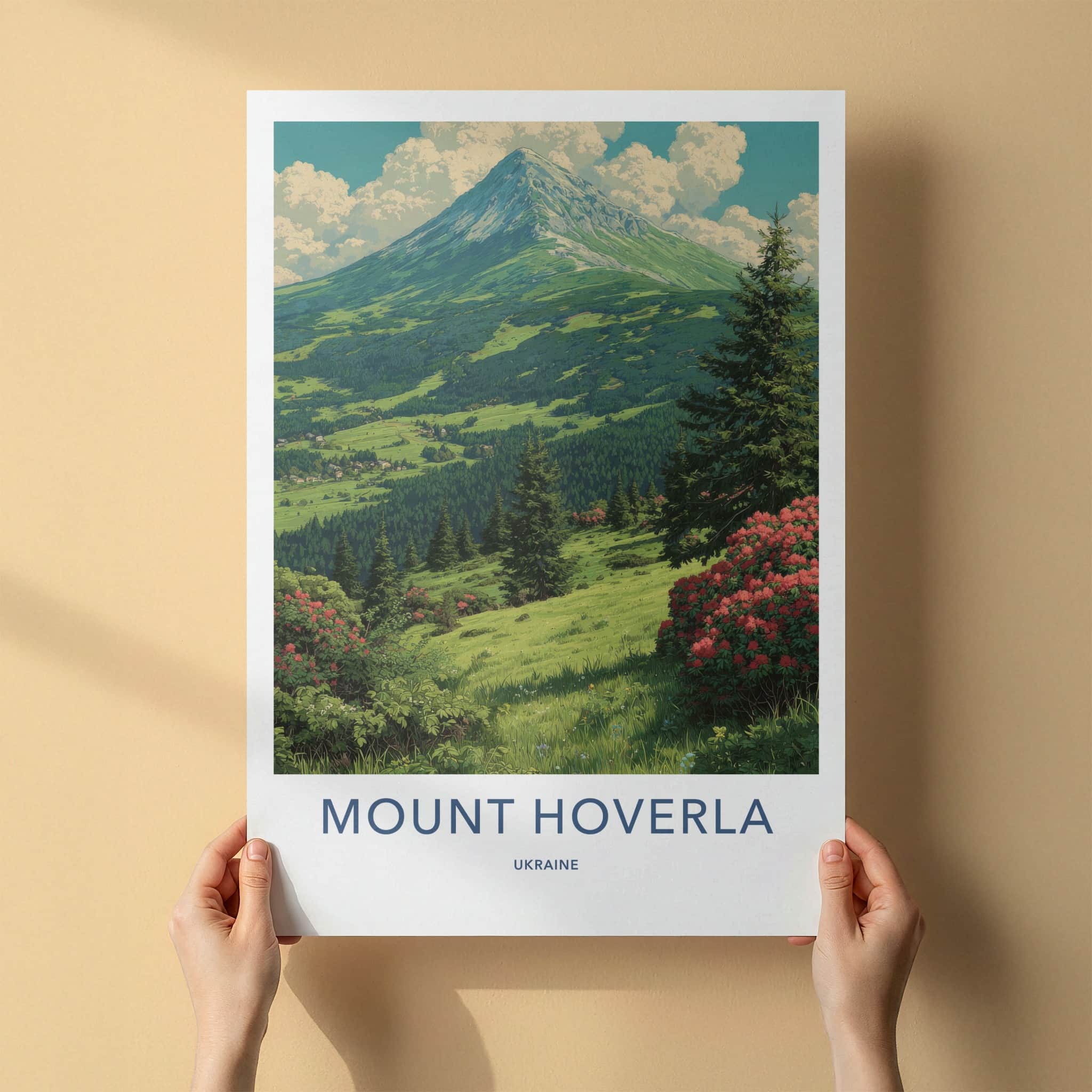 Mount Hoverla Poster - Ukraine Travel Art - Lush Green Valley Home Decor