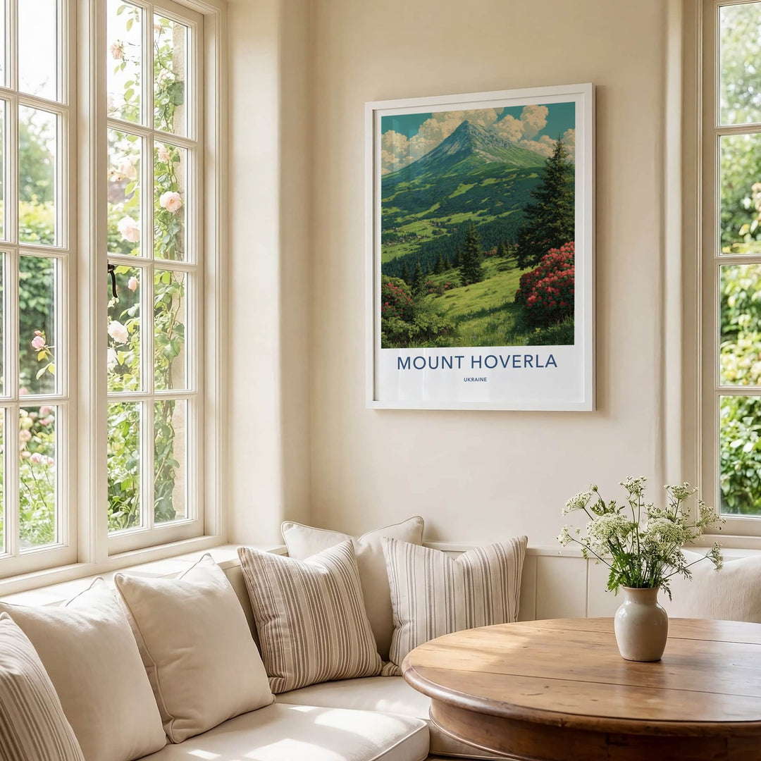 Mount Hoverla Poster - Ukraine Travel Art - Lush Green Valley Home Decor