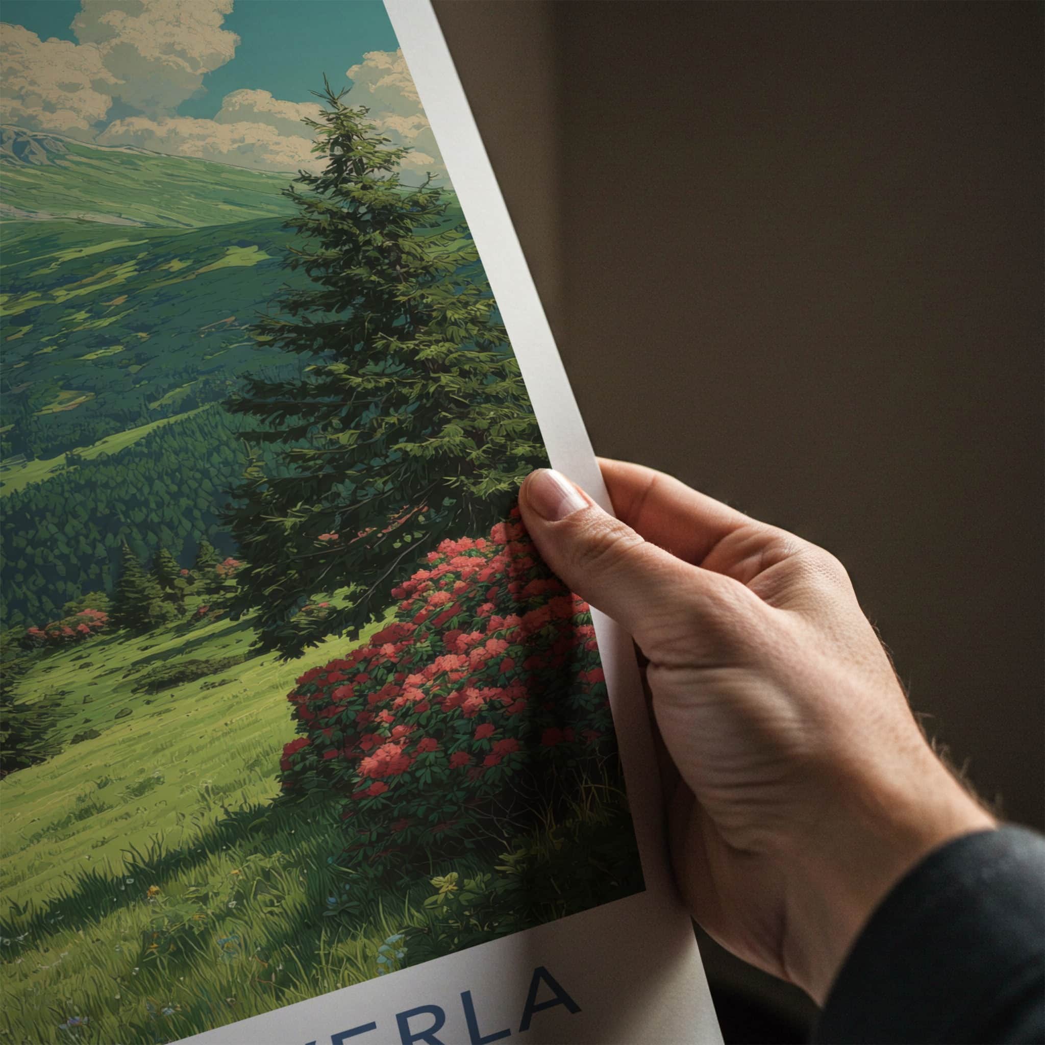 Mount Hoverla Poster - Ukraine Travel Art - Lush Green Valley Home Decor