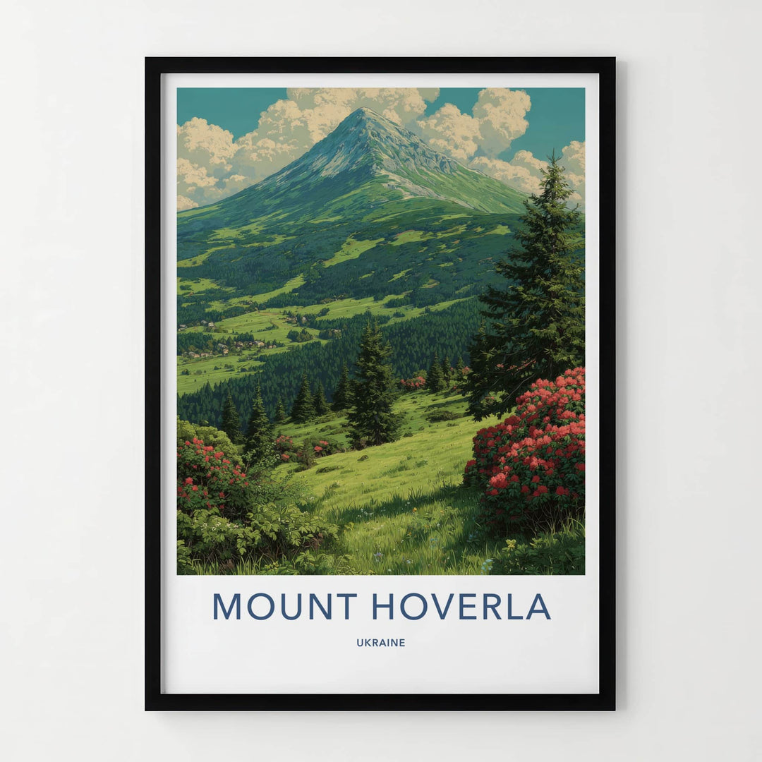 Mount Hoverla Poster - Ukraine Travel Art - Lush Green Valley Home Decor