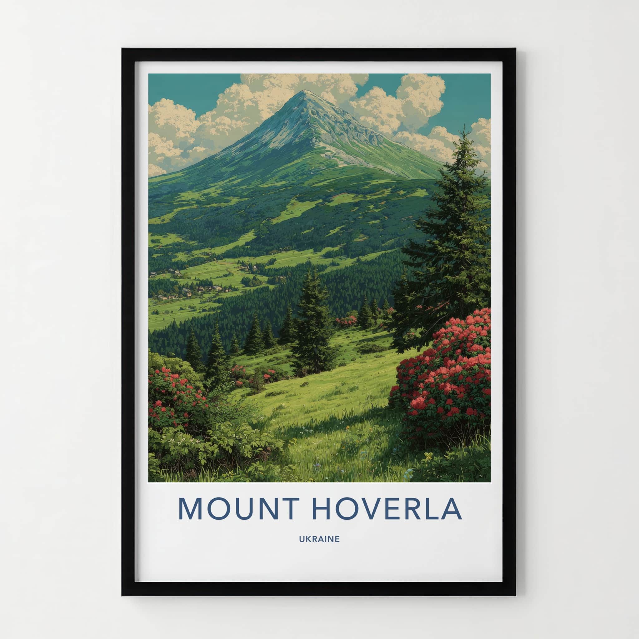 Mount Hoverla Poster - Ukraine Travel Art - Lush Green Valley Home Decor