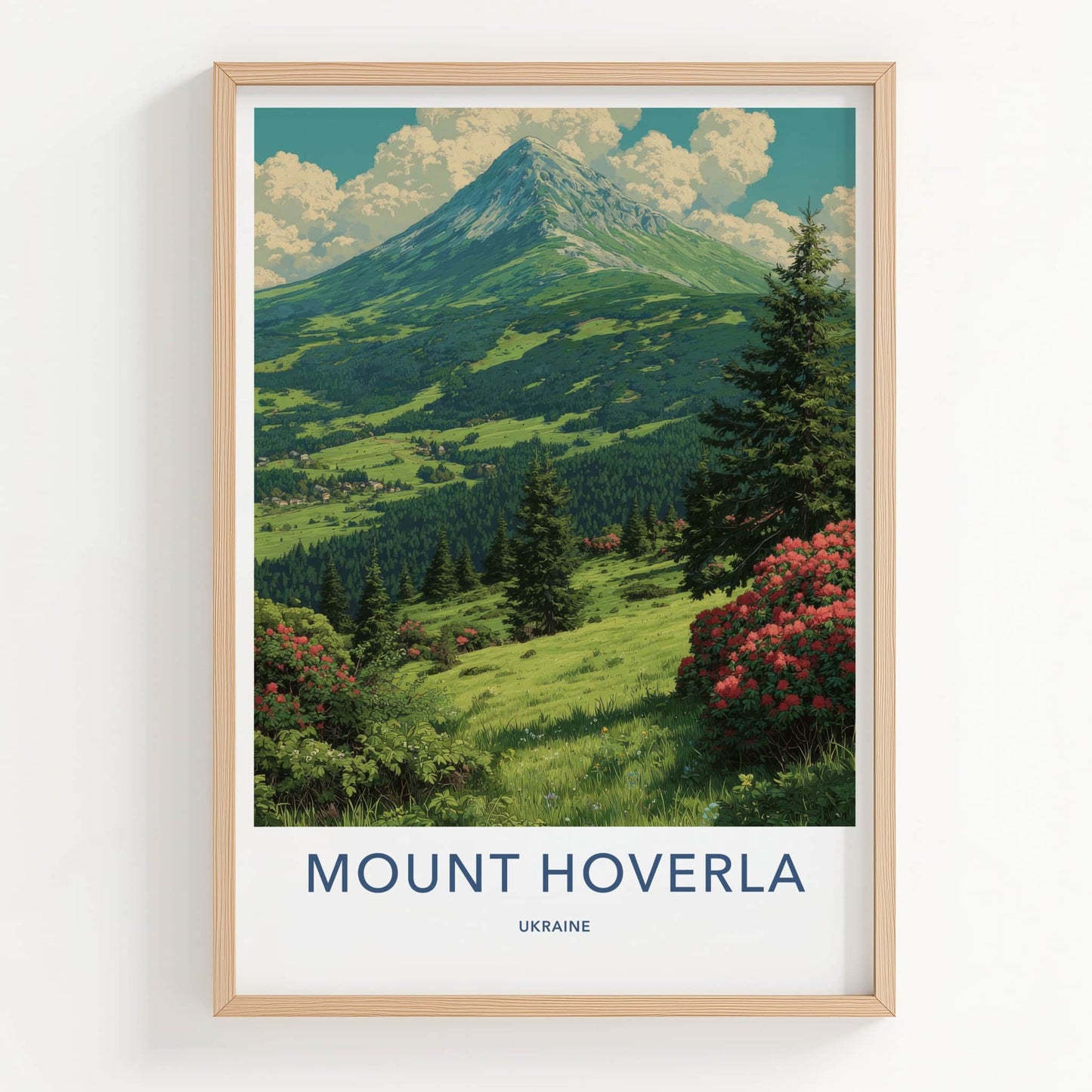 Mount Hoverla Poster - Ukraine Travel Art - Lush Green Valley Home Decor