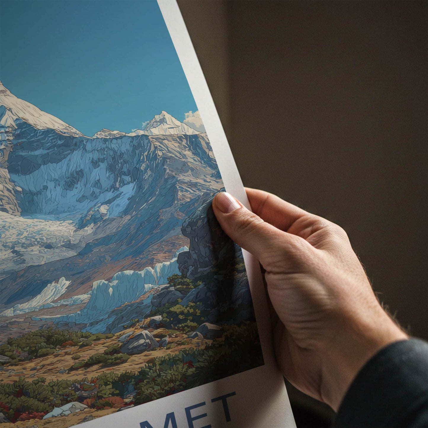 Mount Kamet Poster - India Framed Art - Snowcapped Peak Glacier Wall Decor