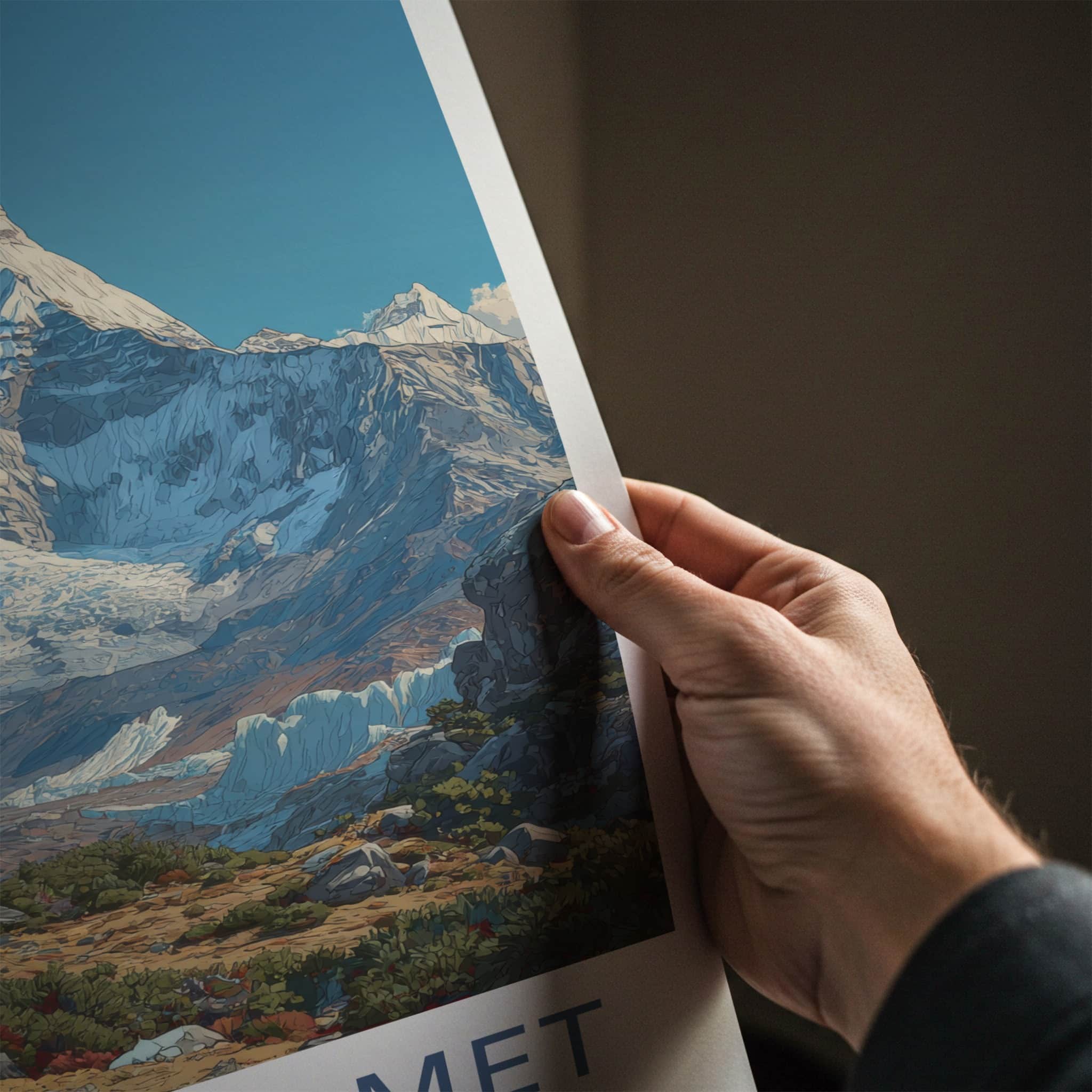 Mount Kamet Poster - India Framed Art - Snowcapped Peak Glacier Wall Decor
