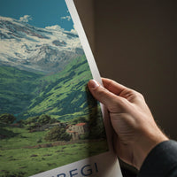 Mount Kazbegi Poster - Georgia Travel Print - Snow Capped Peak Home Decor