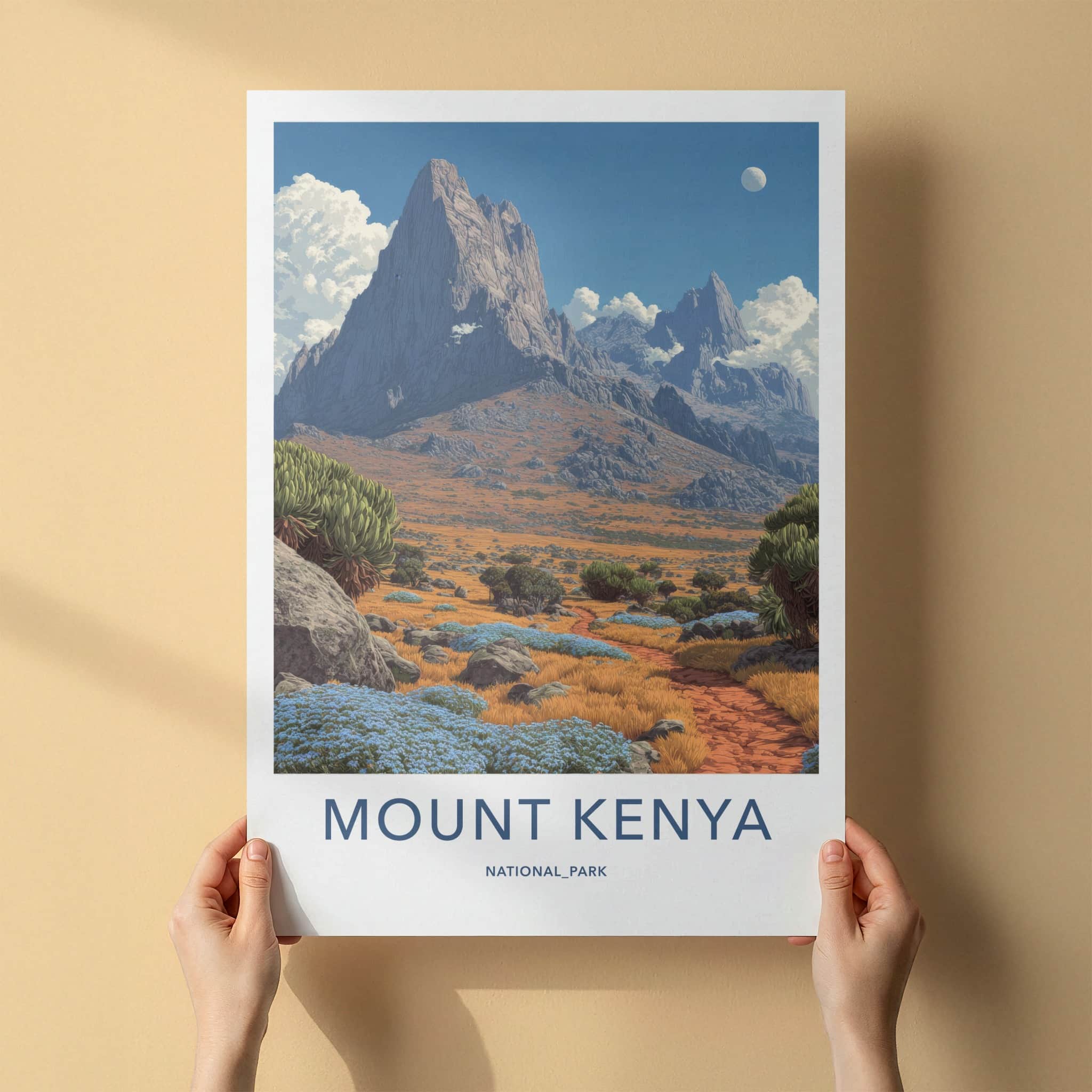 Mount Kenya Poster - Kenya Art Print - Majestic Mountain Landscape Home Decor