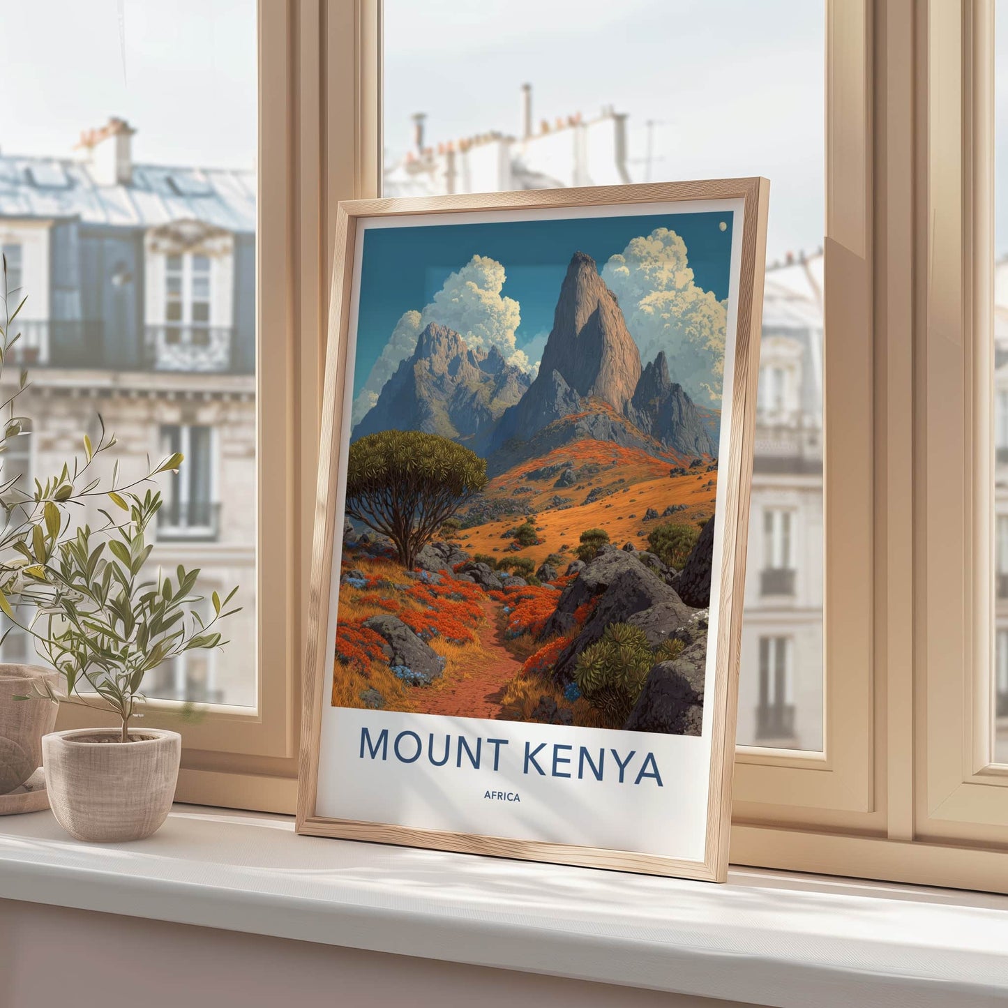 Mount Kenya Poster - Kenya Travel Art - Rocky Mountain Path Home Decor