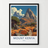 Mount Kenya Poster - Kenya Travel Art - Scenic Mountain Path Home Decor