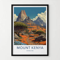 Mount Kenya Poster - Kenya Travel Art - Vibrant Mountain Pathway Home Decor