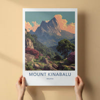 Mount Kinabalu Poster - Malaysia Travel Art - Majestic Mountain View Wall Decor
