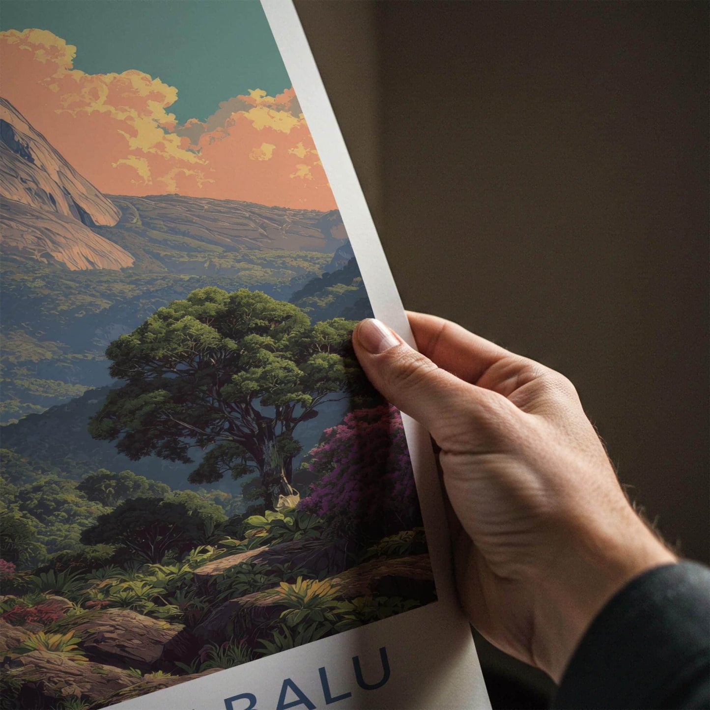 Mount Kinabalu Poster - Malaysia Travel Art - Majestic Mountain View Wall Decor