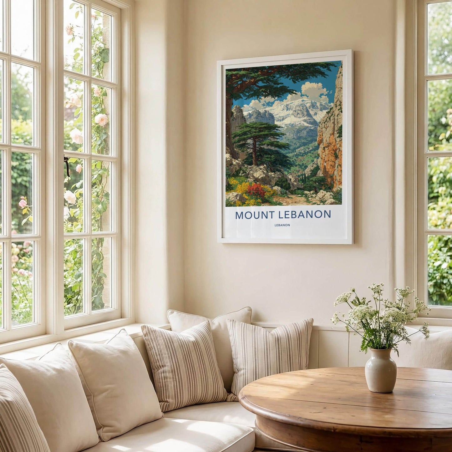 Mount Lebanon Poster - Lebanon Travel Art - Snowy Peaks Cedars Home Decor