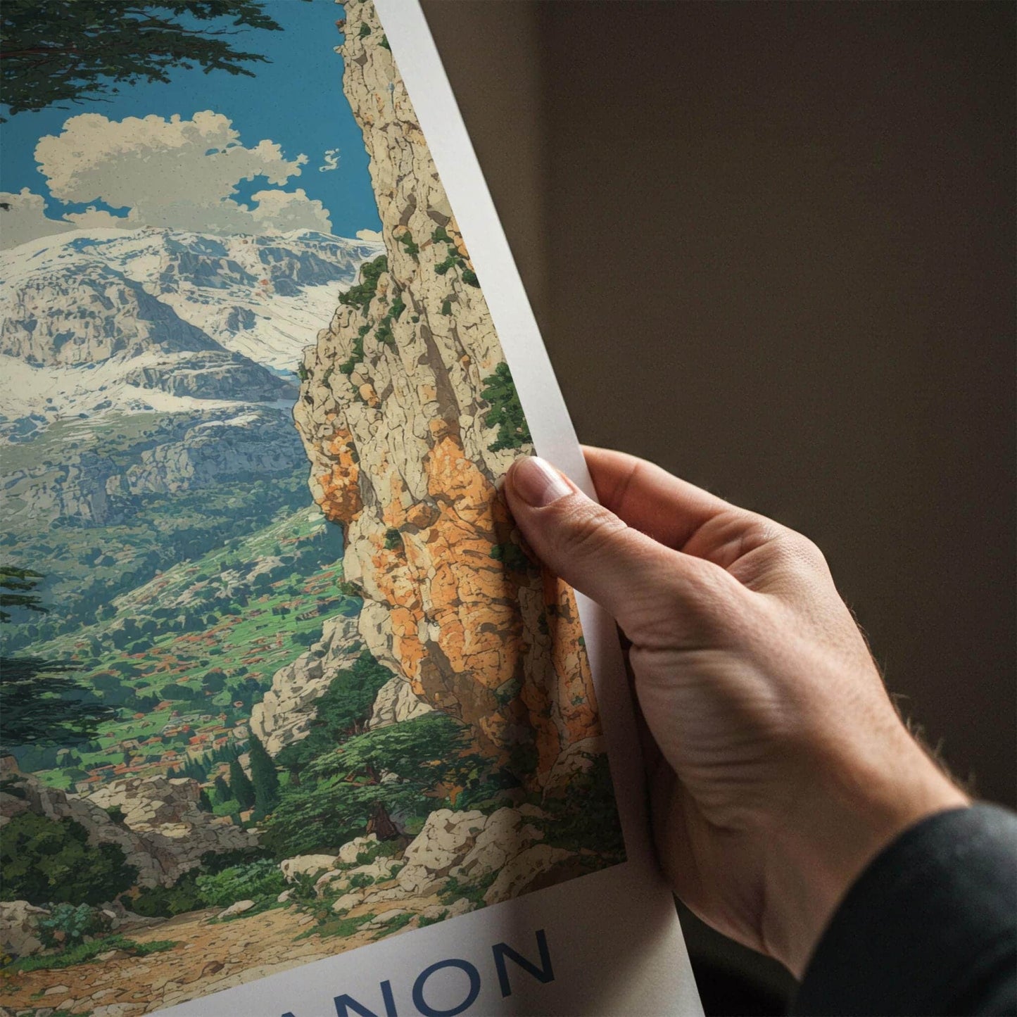 Mount Lebanon Poster - Lebanon Travel Art - Snowy Peaks Cedars Home Decor