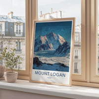 Mount Logan Poster - Canada Travel Art - Icy Mountain Landscape Home Decor
