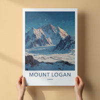 Mount Logan Poster - Canada Travel Art - Icy Mountain Landscape Home Decor