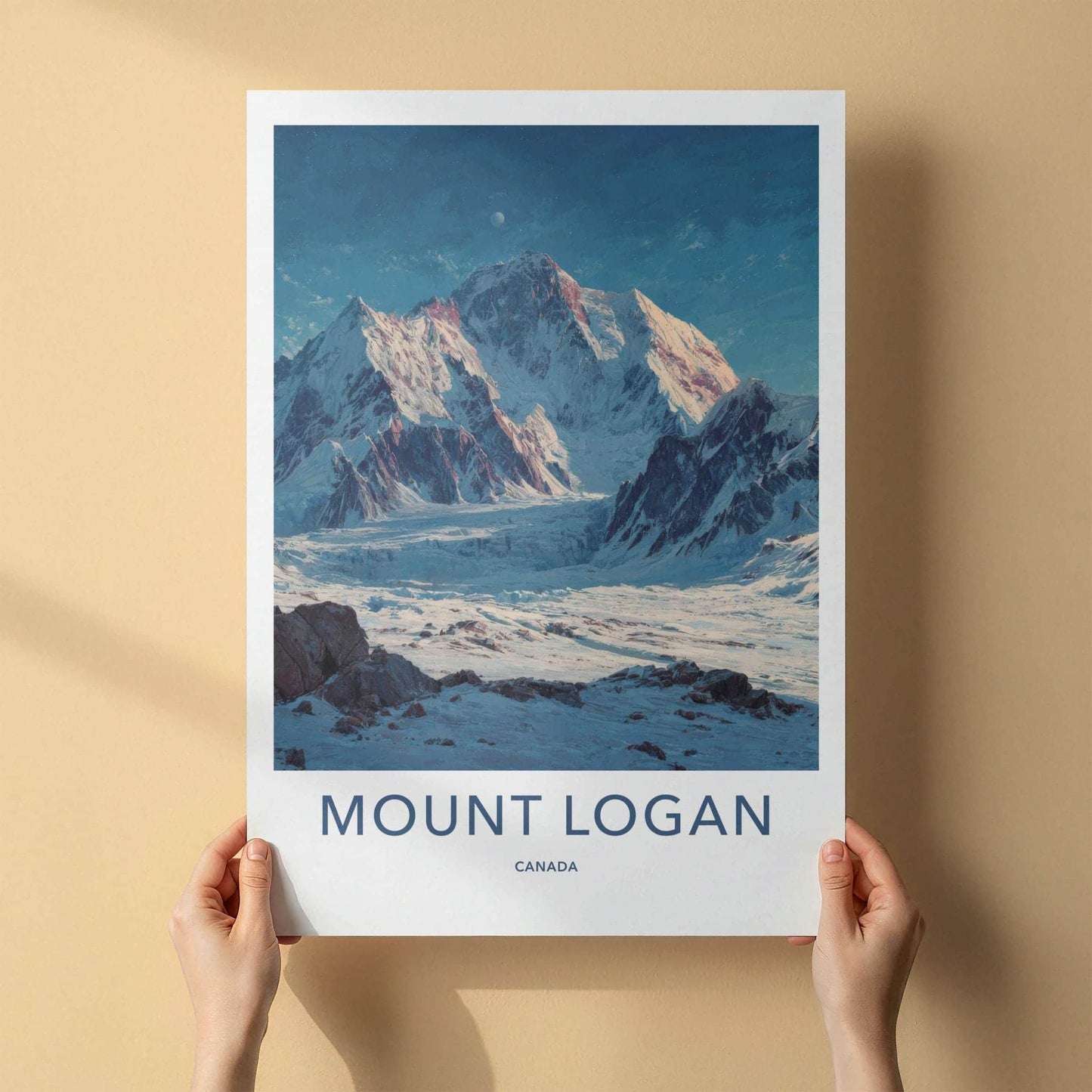 Mount Logan Poster - Canada Travel Art - Icy Mountain Landscape Home Decor