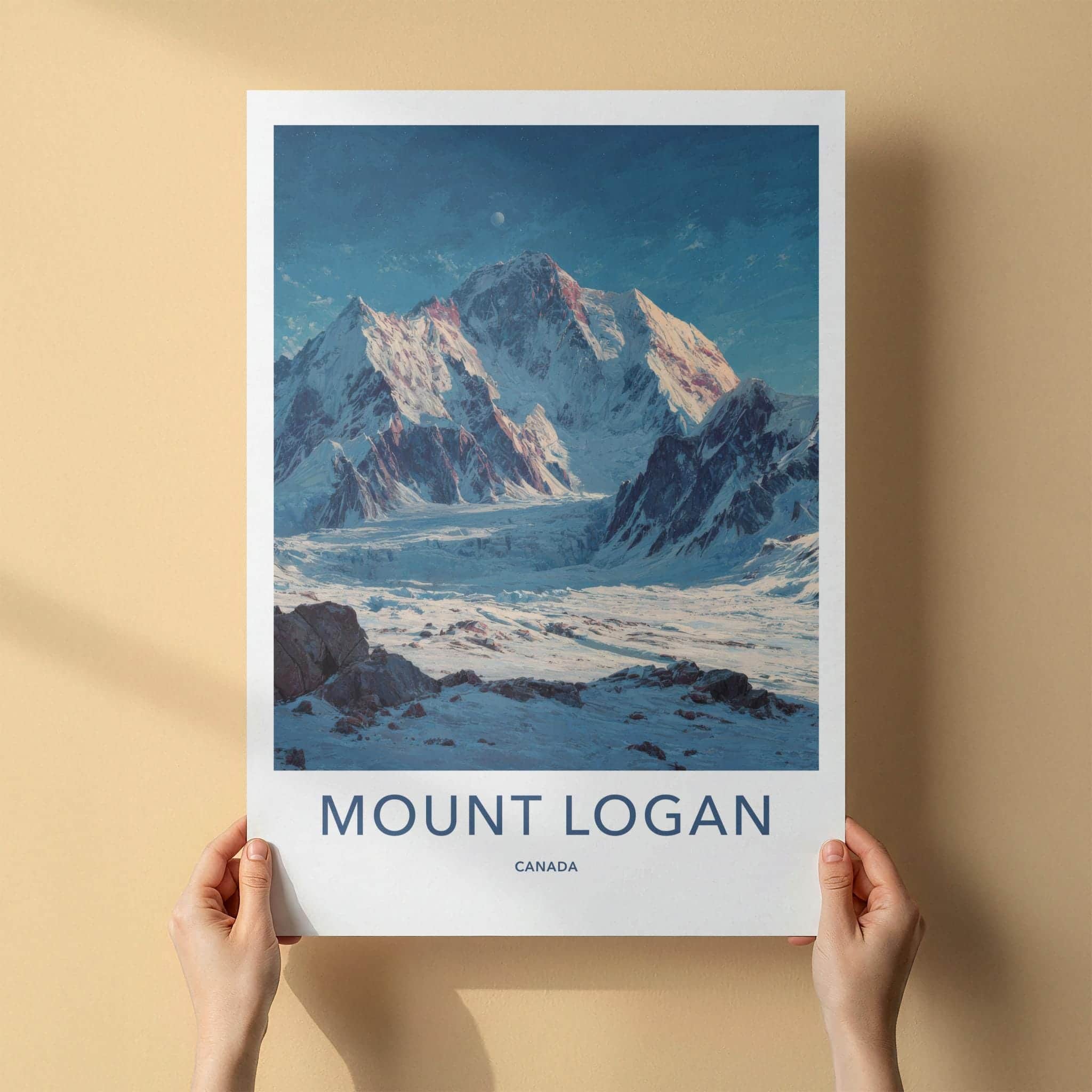 Mount Logan Poster - Canada Travel Art - Icy Mountain Landscape Home Decor
