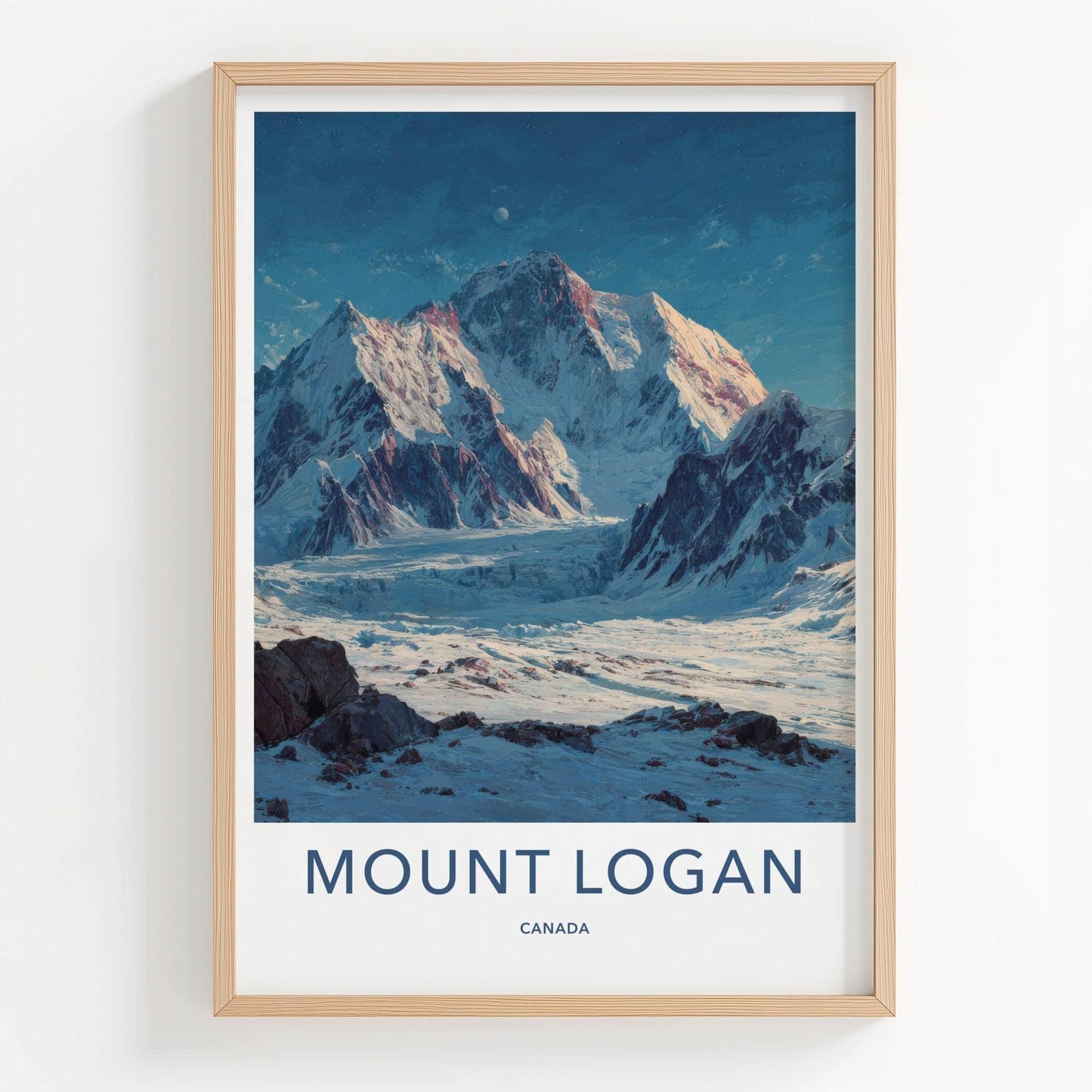 Mount Logan Poster - Canada Travel Art - Icy Mountain Landscape Home Decor