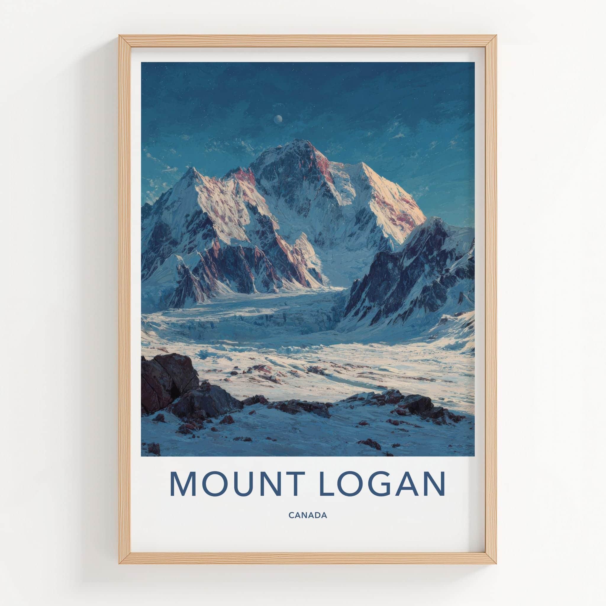Mount Logan Poster - Canada Travel Art - Icy Mountain Landscape Home Decor