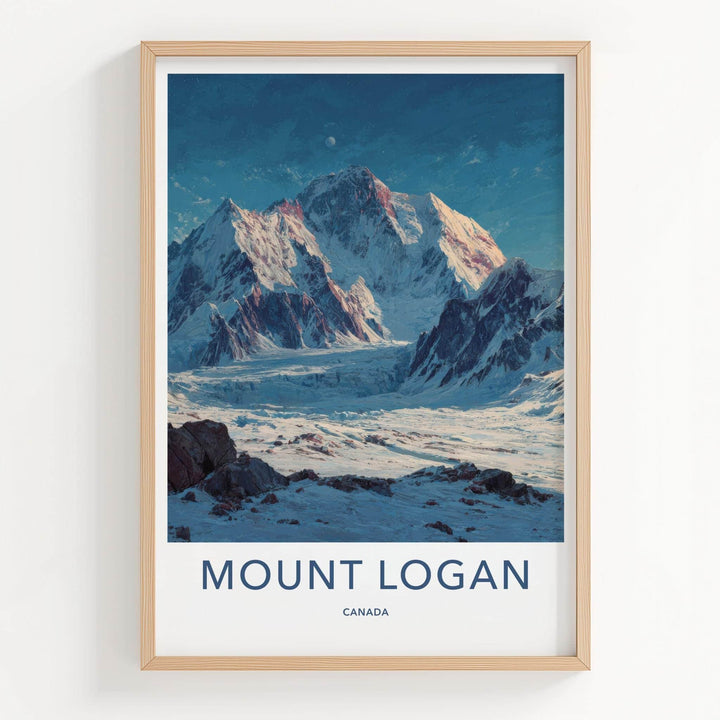 Mount Logan Poster - Canada Travel Art - Icy Mountain Landscape Home Decor