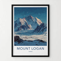Mount Logan Poster - Canada Travel Art - Icy Mountain Landscape Home Decor