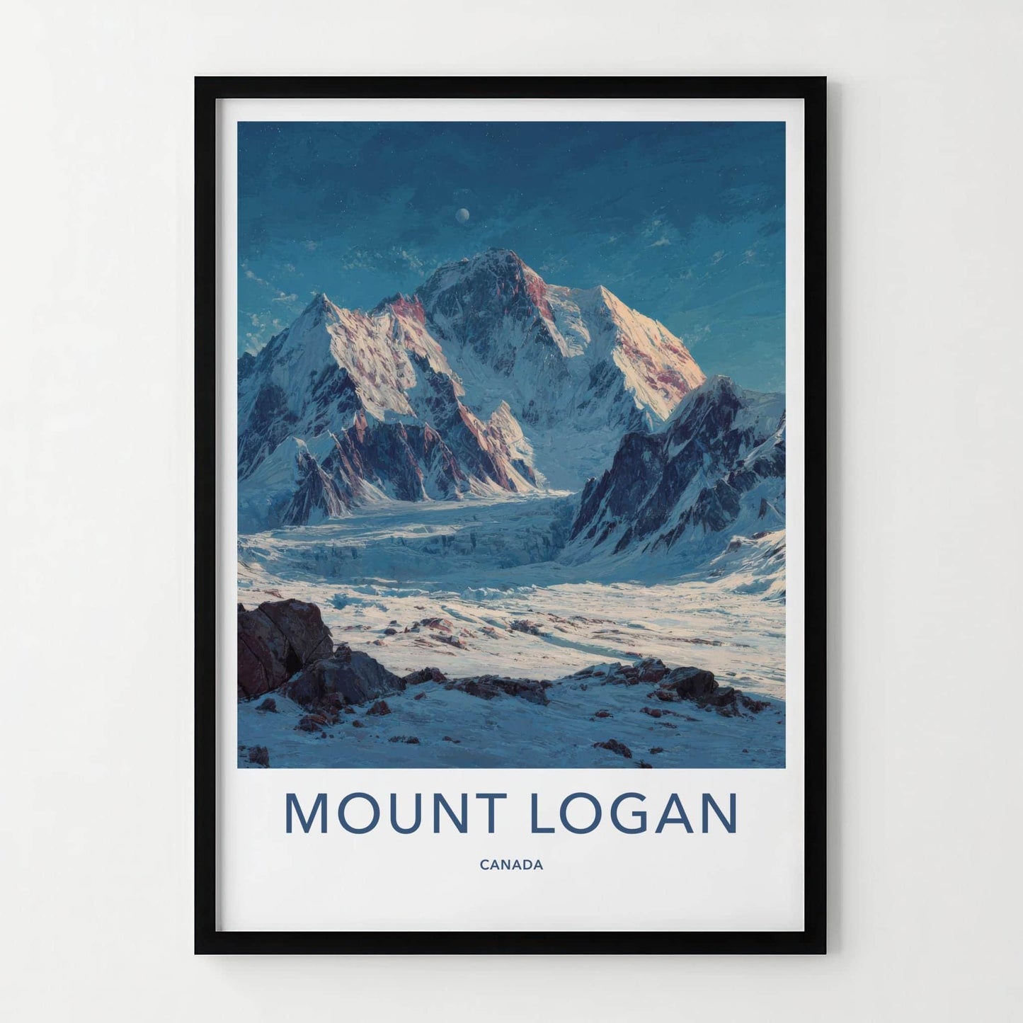 Mount Logan Poster - Canada Travel Art - Icy Mountain Landscape Home Decor