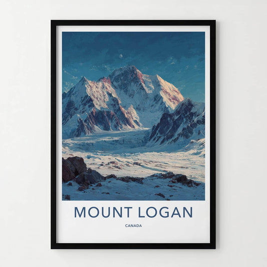 Mount Logan Poster - Canada Travel Art - Icy Mountain Landscape Home Decor