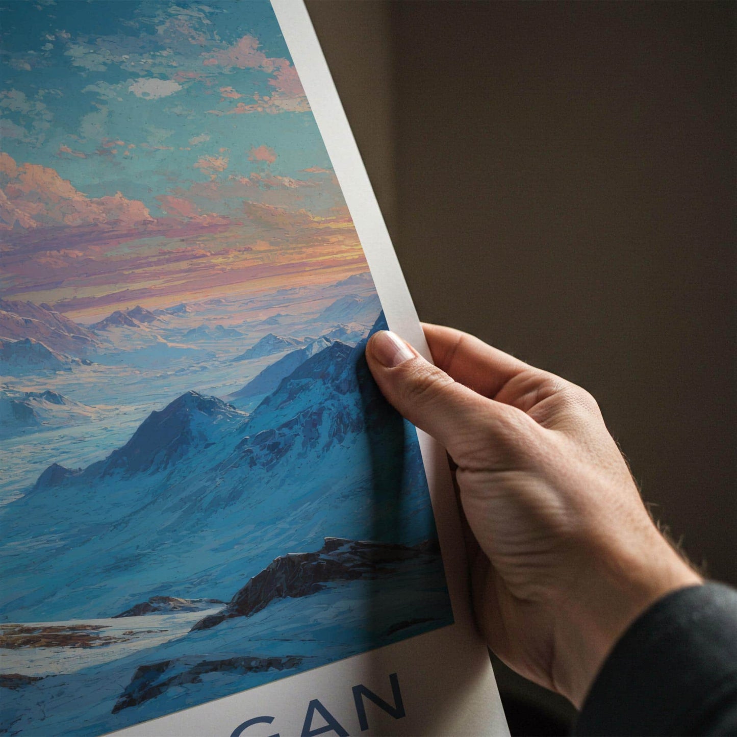 Mount Logan Poster - Canada Travel Art - Snowy Mountain Valley Home Decor