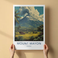 Mount Mayon Poster Philippines Ash Cloud Volcano Gallery Art