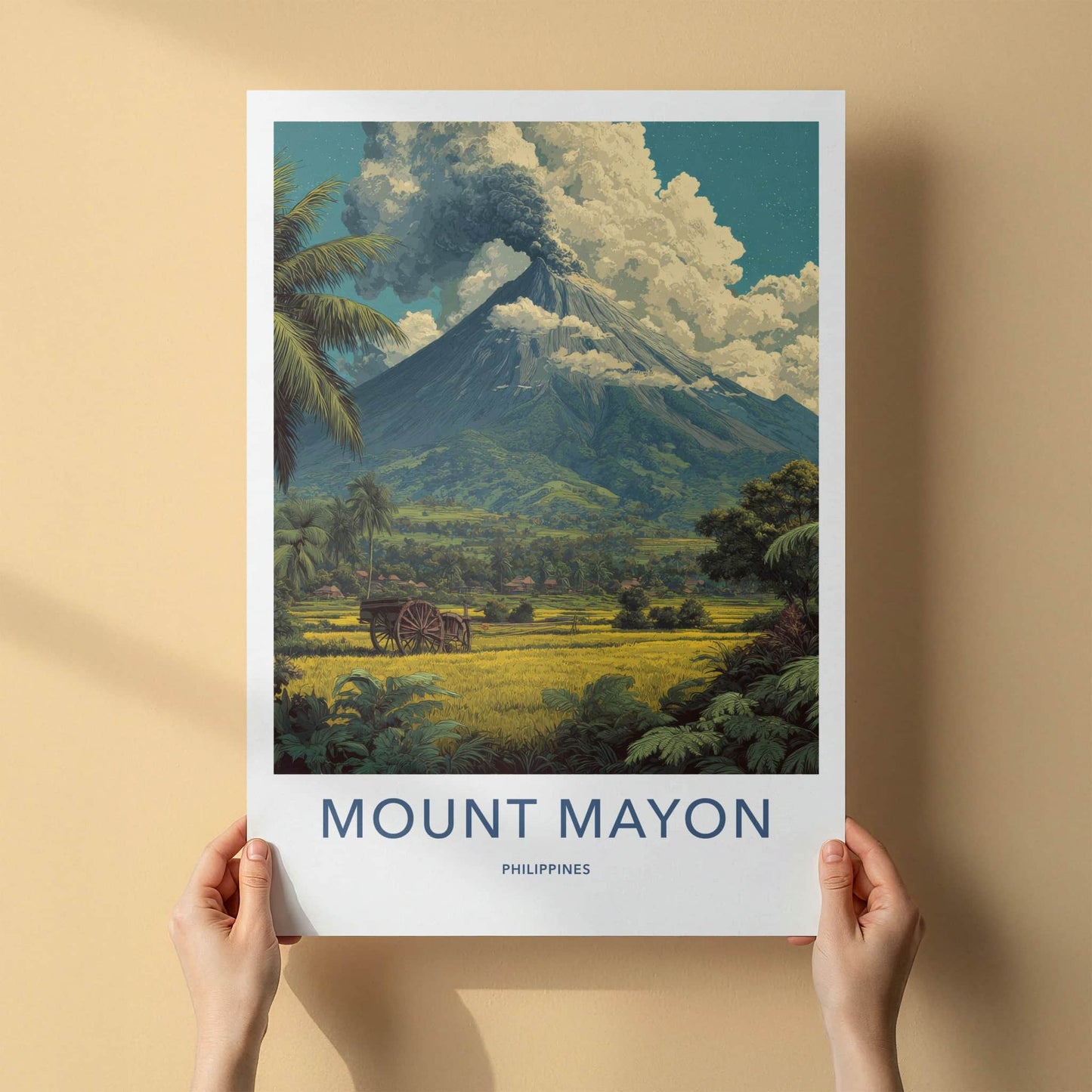 Mount Mayon Poster Philippines Ash Cloud Volcano Gallery Art