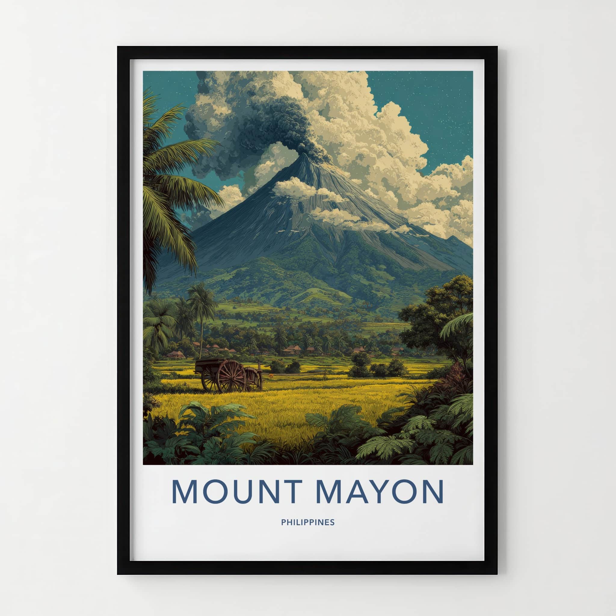 Mount Mayon Poster Philippines Ash Cloud Volcano Gallery Art