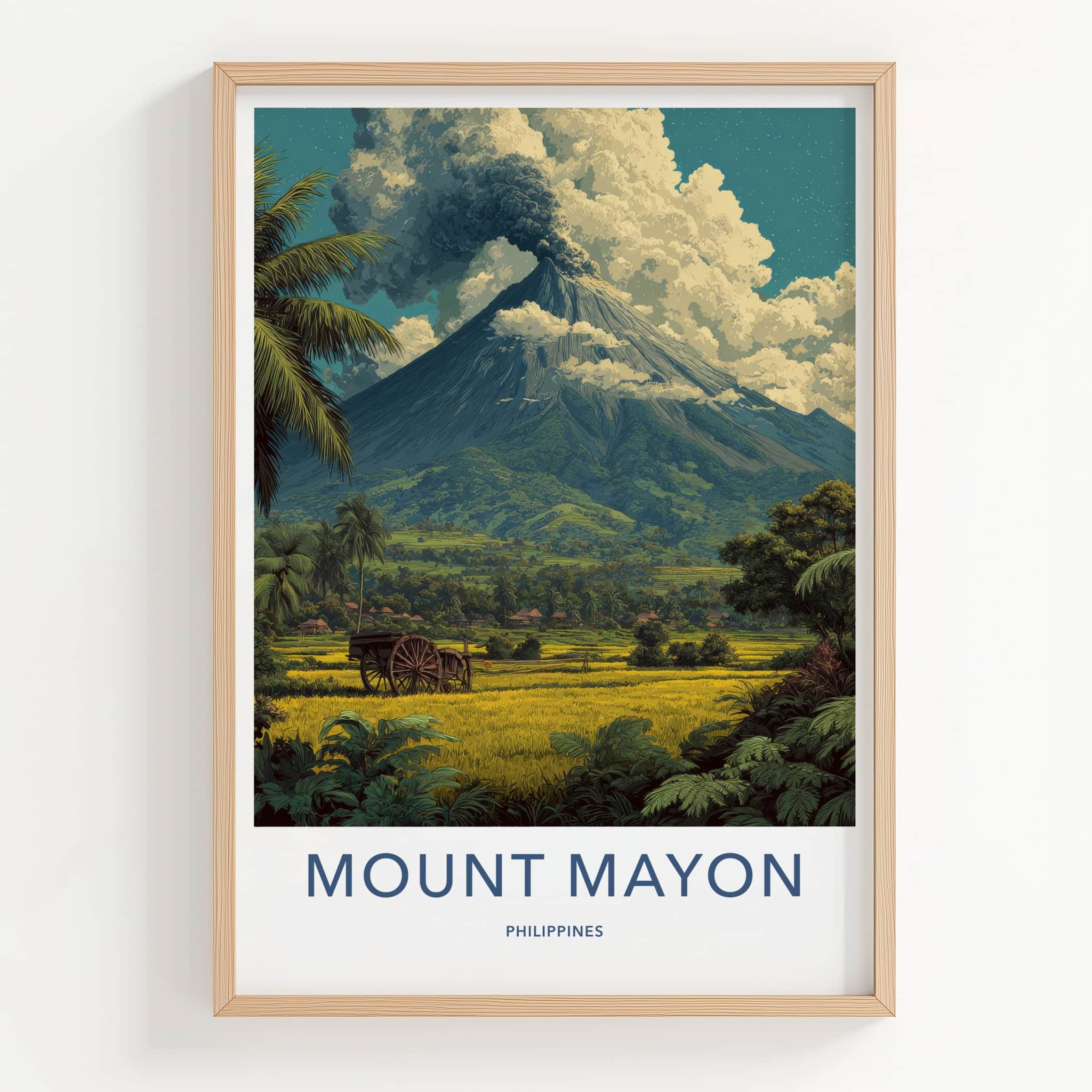 Mount Mayon Poster Philippines Ash Cloud Volcano Gallery Art