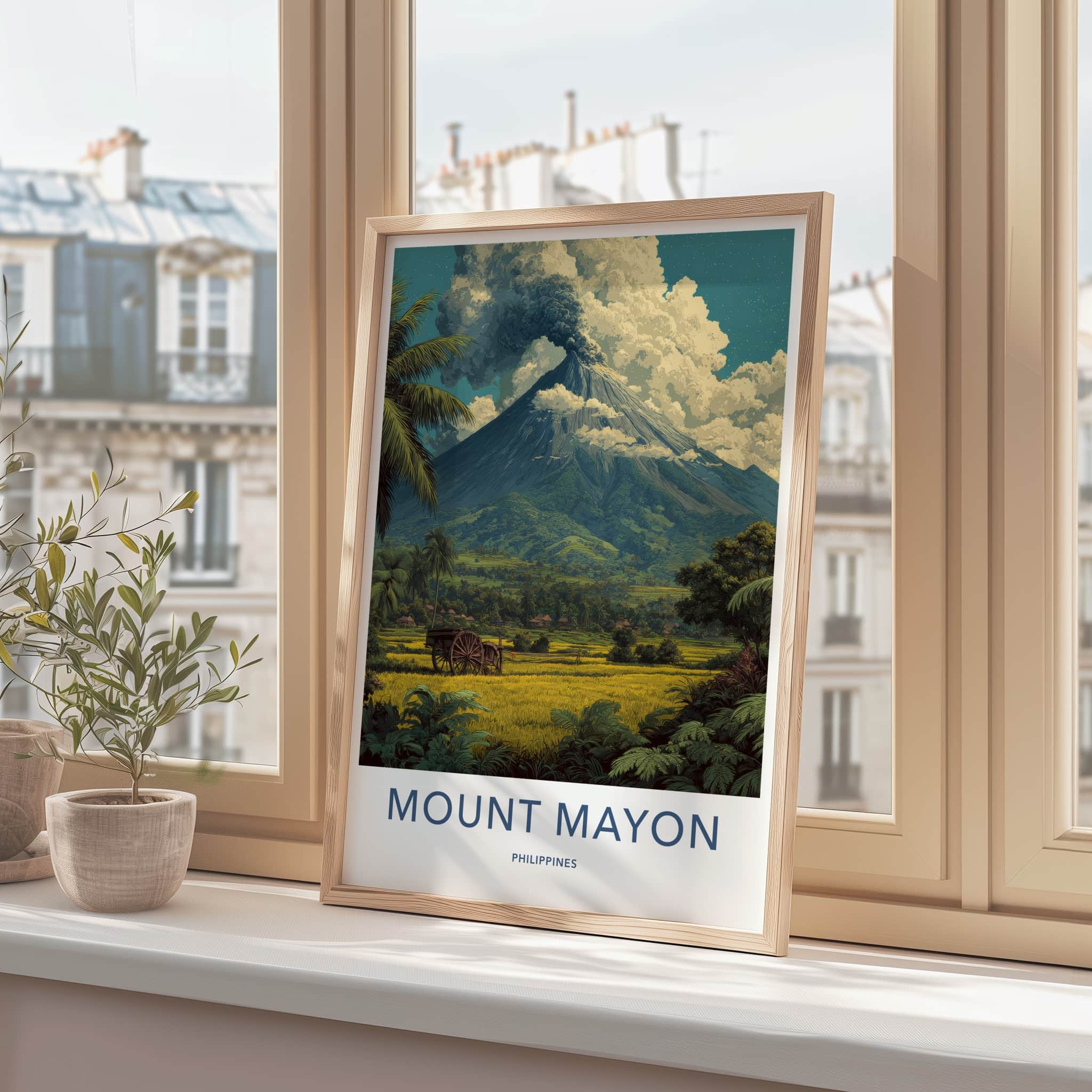 Mount Mayon Poster Philippines Ash Cloud Volcano Gallery Art